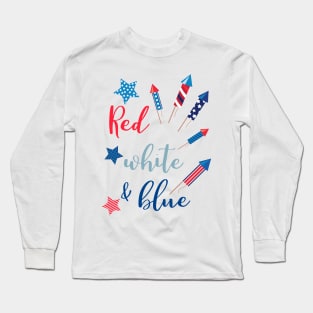 Red While and Blue Long Sleeve T-Shirt